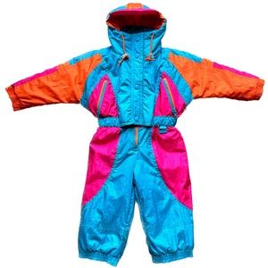 Vintage 90s 80s Ossi Skiwear Snow Ski Suit winter vacation skiing neon unisex